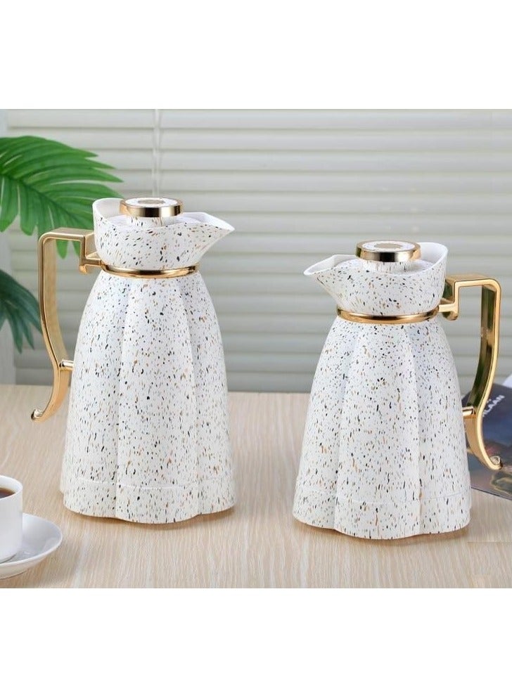 thermos set for tea and coffee from Al Ostorah, Granite/Golden