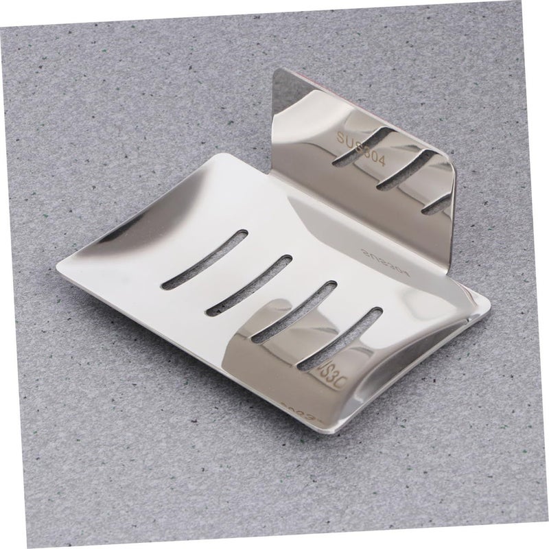 Stainless Steel Soap Holder With Glue Punch Rustproof Easy Installation Silver - Image 4