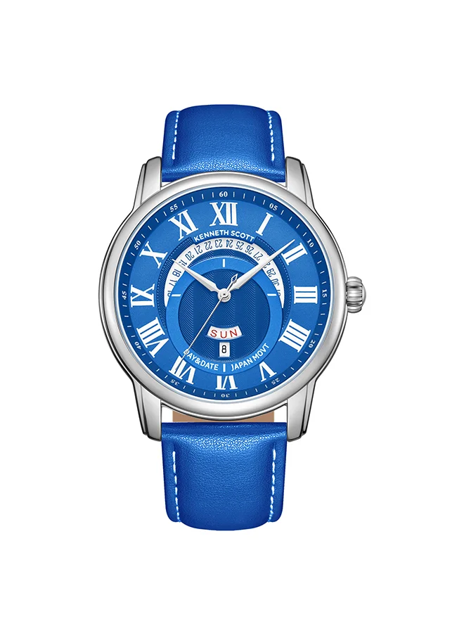 KENNETH SCOTT Men's Blue  Dial Analog Watch - K24020-SLNN