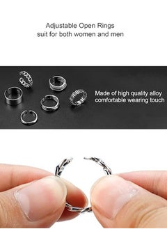 Open Adjustable Rings Set Unisex Stacking Ring Stackable Jewelry Gift Finger Rings for Women Men Girls Boys 6pcs Silver - pzsku/Z8AC91B638445FE7F486DZ/45/_/1733476764/fd563b2a-e450-4a8f-9334-e6a33d5763f6