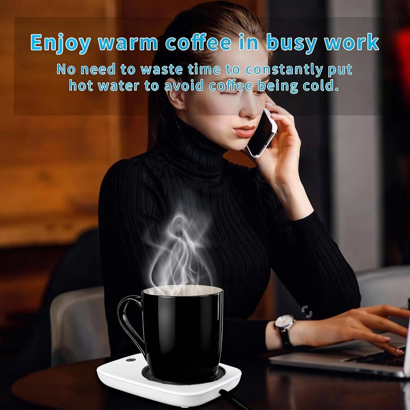 Misby Coffee Mug Warmer, Mug Warmer for Desk Use with Auto Shut Off, Gravity-Induction Coffee Warmer for Coffee Lovers Christmas/Birthday Gift Keep Beverages Coffee Cup Warmer (White) - Image 5