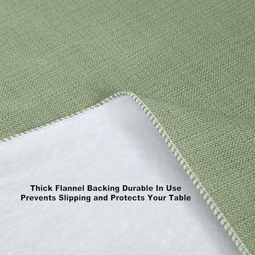 Lintex Cafe Hotel Linen Look Vinyl Flannel Backed Tablecloth, Heavyweight 4 Gauge, 60 x 120 Inch Rectangle, Sage Green Indoor Outdoor Waterproof Wipe Clean Table Cover - Image 5