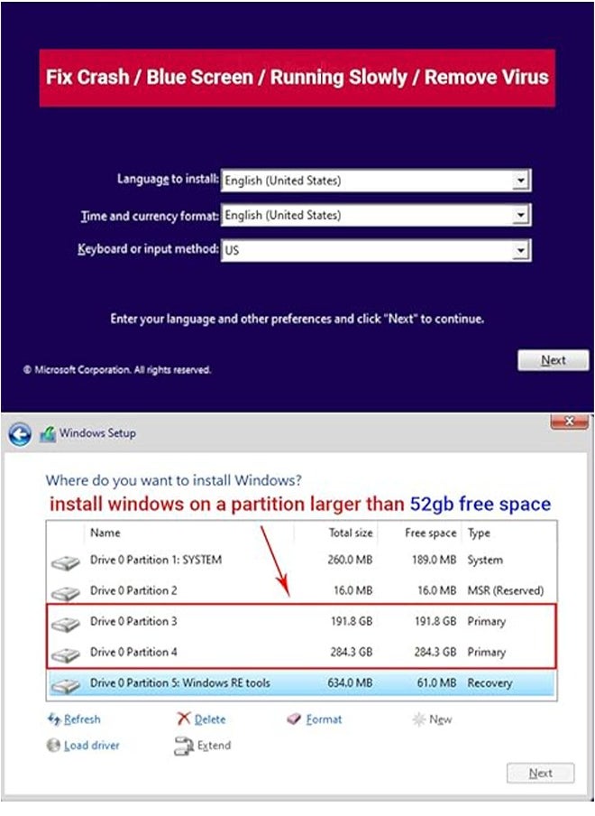 64GB Bootable USB Drive 3.2 for Windows 11/10/7 Installation, System Upgrade, and Reinstallation – UEFI and Legacy Support, Compatible with All PCs and Laptops