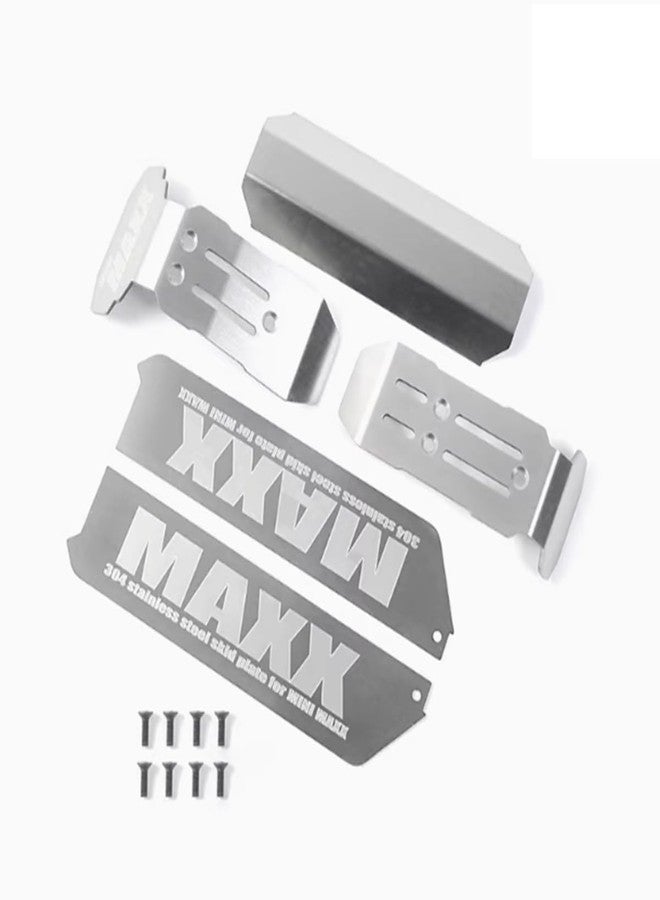 XinGeeek Stainless Steel Chassis Armor Set Front Center Rear Skid Plate Full Protector Guard Plate for Traxxas Mini Maxx RC - Image 2