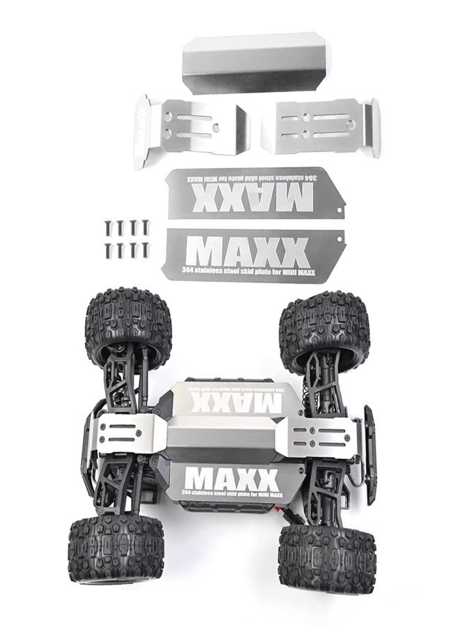 XinGeeek Stainless Steel Chassis Armor Set Front Center Rear Skid Plate Full Protector Guard Plate for Traxxas Mini Maxx RC - Image 1