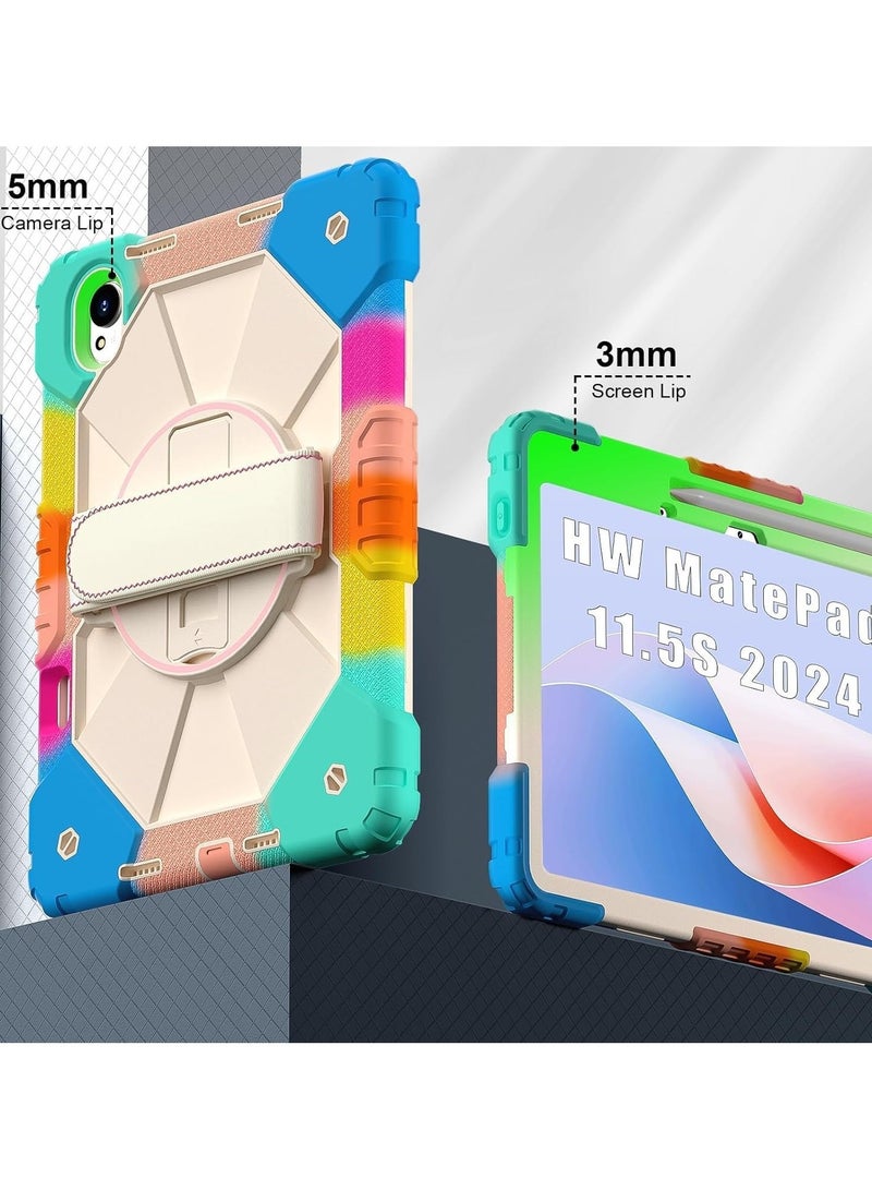 general Shockproof Case Compatible with Huawei MatePad 11.5 S 2024 Case, Anti-Scratch High Grade Tablet Cover with Kickstand & Shoulder/Hand Strap Protective Shockproof Case - Image 3