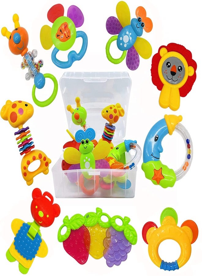AIVIAI Baby Toys 0-6 Months Infant Toys 0-3 Months Infant Rattles Baby Rattle Teether Toy Set with Storage Box Musical rattles for Newborn Boy Girl Gifts Set with Baby's First Rattle Teether (11pcs) - Image 1