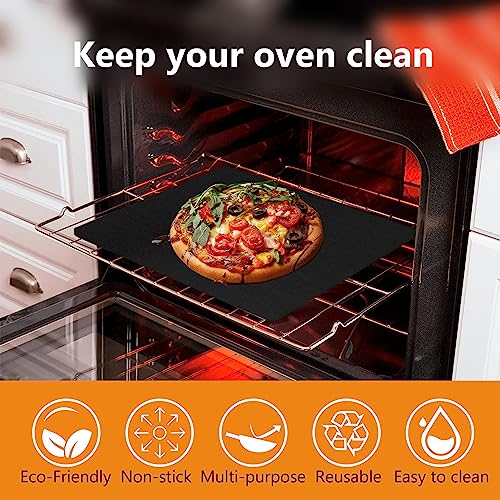 UBeesize 2 Pack Thickened Oven Liners for Bottom of Oven BPA PFOA Free Reusable 16x24 Inch Heavy Duty Non Stick Teflon Oven Mats Fit Electric Gas Toaster Convection Microwave Ovens Grills - Image 3