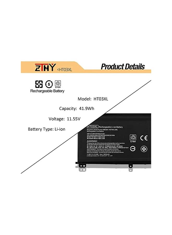 ZTHY - Ht03Xl L11119-855 Laptop Battery For Hp Pavilion 14-Ce 14-Cf 14-Df 15-Cs 15-Da 15-Db 15-Dw 17-By 17-Ca Series 15-Cs0053Cl 15-Dw0033Nr 15-Da0014Dx L11421-542 Hstnn-Ub7J Hstnn-Db8R Ht03041Xl - Image 1