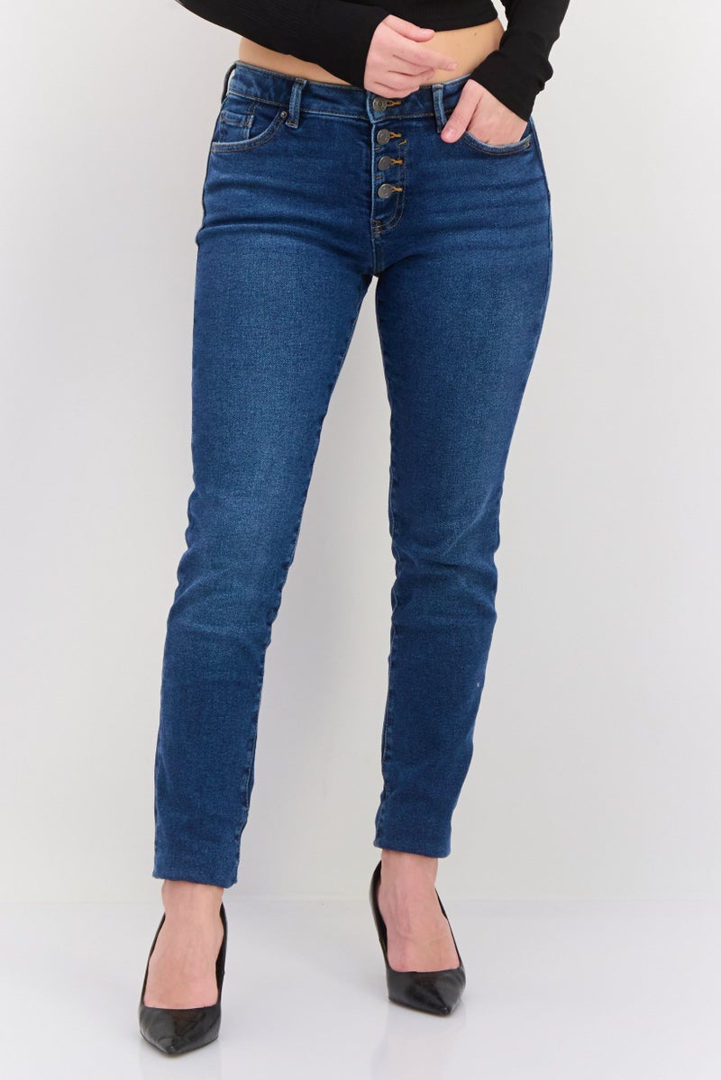 ESPRIT جينز نسائي ضيق مغسول قابل للتمدد، أزرق - Image 1