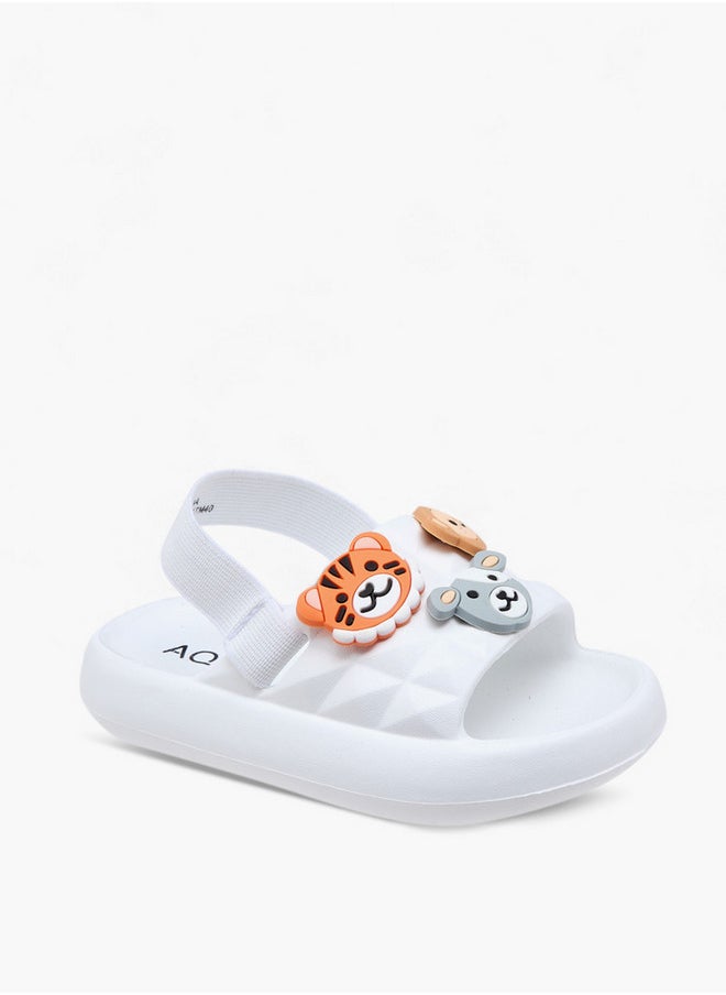 Aqua Animal Applique Sandals with Backstrap  - Image 2