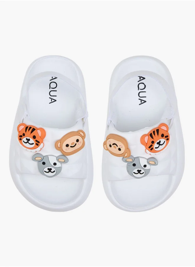 أكوا Animal Applique Sandals with Backstrap