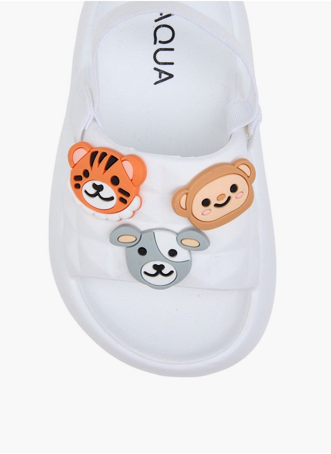 Aqua Animal Applique Sandals with Backstrap  - Image 4