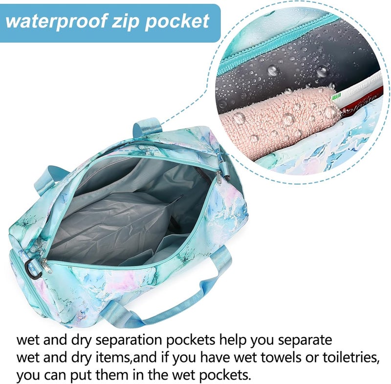 LEDAOU Gym Bag Sports Duffle Bag with Wet Pocket Weekender Overnight Bag with Waterproof Shoe Pouch and Air Hole for Girls Kids Women Travel Foldable Bag - Image 4