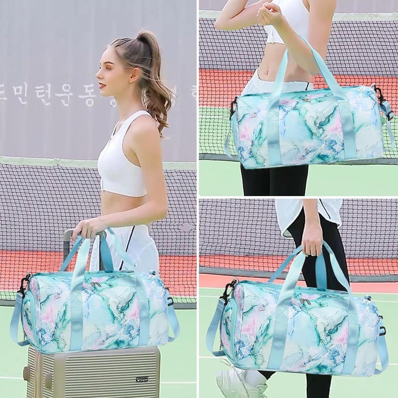 LEDAOU Gym Bag Sports Duffle Bag with Wet Pocket Weekender Overnight Bag with Waterproof Shoe Pouch and Air Hole for Girls Kids Women Travel Foldable Bag - Image 2