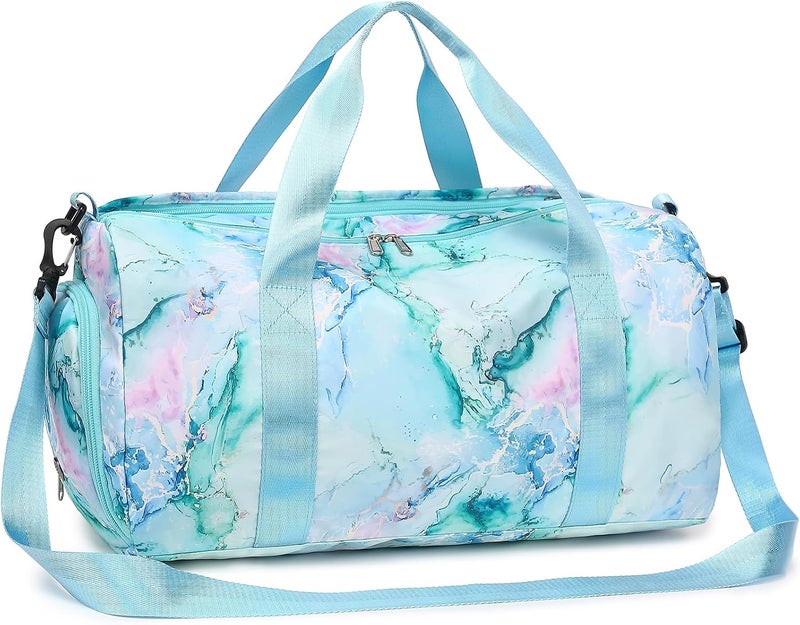 LEDAOU Gym Bag Sports Duffle Bag with Wet Pocket Weekender Overnight Bag with Waterproof Shoe Pouch and Air Hole for Girls Kids Women Travel Foldable Bag - Image 1