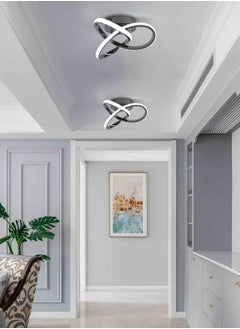 Ganeed Hallway Light,20W LED Ceiling Light,Semi Flush Mount Chandelier, Kitchen Led Lights Fixtures for Foryer Bedroom Garage Bathroom Balcony Corridor Stair Aisle Lamp，Chrome,6000K  - Image 2
