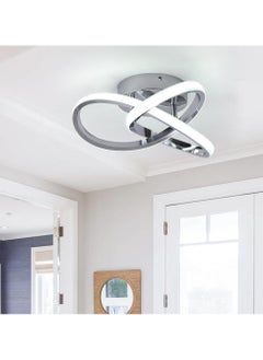 Ganeed Hallway Light,20W LED Ceiling Light,Semi Flush Mount Chandelier, Kitchen Led Lights Fixtures for Foryer Bedroom Garage Bathroom Balcony Corridor Stair Aisle Lamp，Chrome,6000K  - Image 1