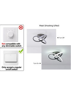 Ganeed Hallway Light,20W LED Ceiling Light,Semi Flush Mount Chandelier, Kitchen Led Lights Fixtures for Foryer Bedroom Garage Bathroom Balcony Corridor Stair Aisle Lamp，Chrome,6000K  - Image 5