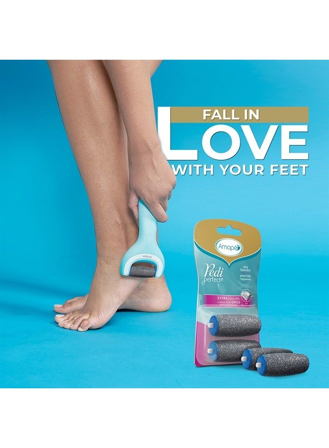 Amope Pedi Perfect Electronic Foot File Refills, Extra Coarse Rollers for Feet, Removes Hard and Dead Skin - 2 Count  - Image 2