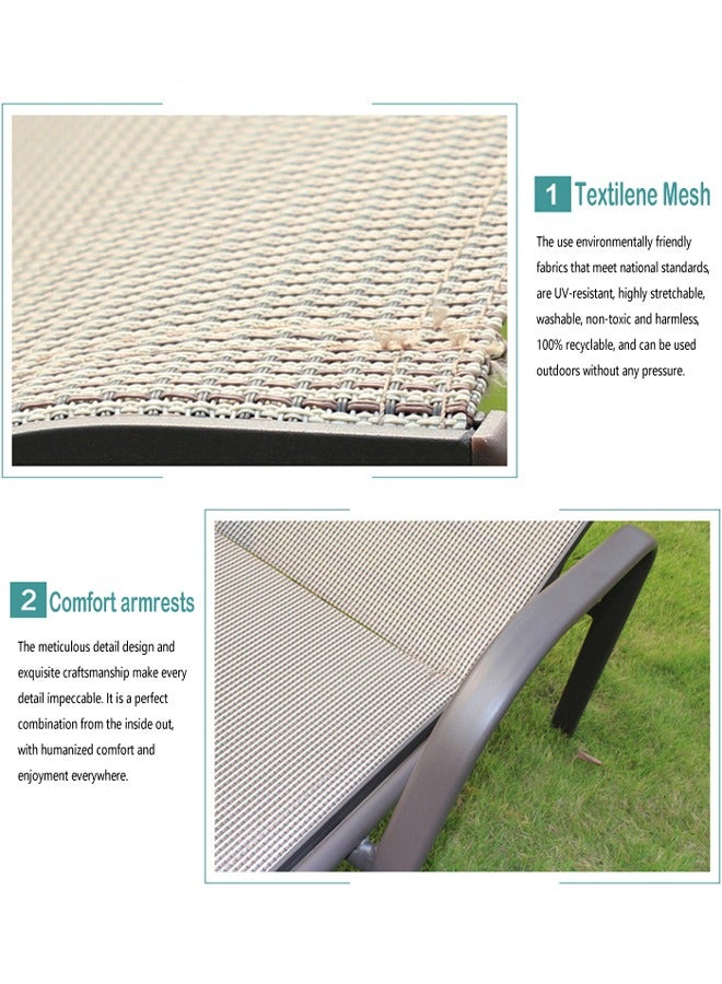 برويهوم كرسي استلقاء للتشمس قابل للتعديل من الألومنيوم بجانب المسبح للاسترخاء - Image 5