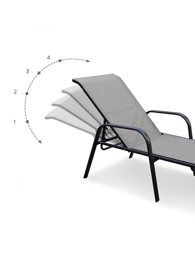برويهوم كرسي استلقاء للتشمس قابل للتعديل من الألومنيوم بجانب المسبح للاسترخاء - Image 3