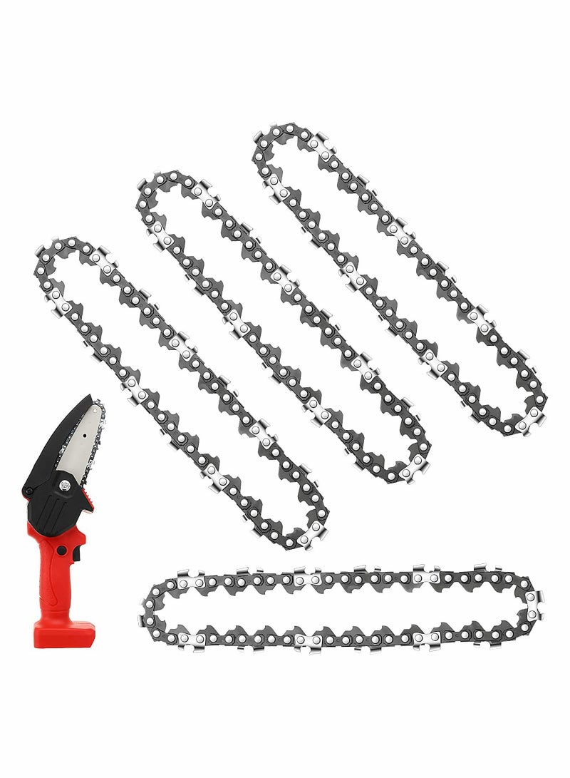 4 Pack Mini Chainsaw Chain Inch Replacement Cordless Electric Portable 24V Pruning Shears for Commercial Professional and Home Use - Image 1