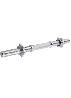 Generic Chromed Threaded Dumbbell Weightlifting Bar Handle with Spin Locks, 35CM  - Image 1