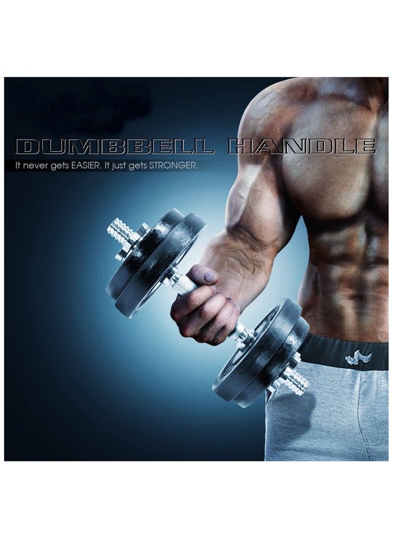 Generic - Chromed Threaded Dumbbell Weightlifting Bar Handle with Spin Locks, 35CM - Image 1