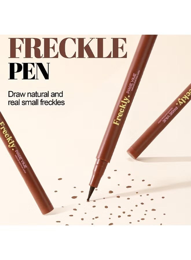 PAGE VINE Freckle Pen, Fake Freckles Pen for Natural Sunkissed Makeup,Faux Face Freckle Pens Waterproof and Long Lasting,Soft Sopt Freckle Pen (#02 NATURAL COFFEE) - Image 3