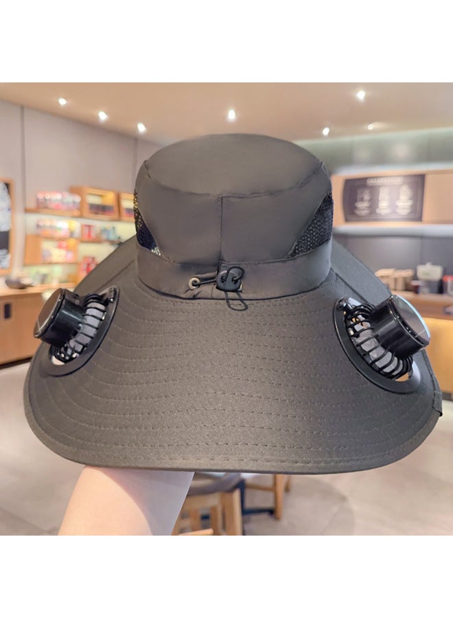 Men's Solar Fan Hat Rechargeable Adventure Hat Ready-made Fisherman Hat High Endurance Sun Protection Silent
