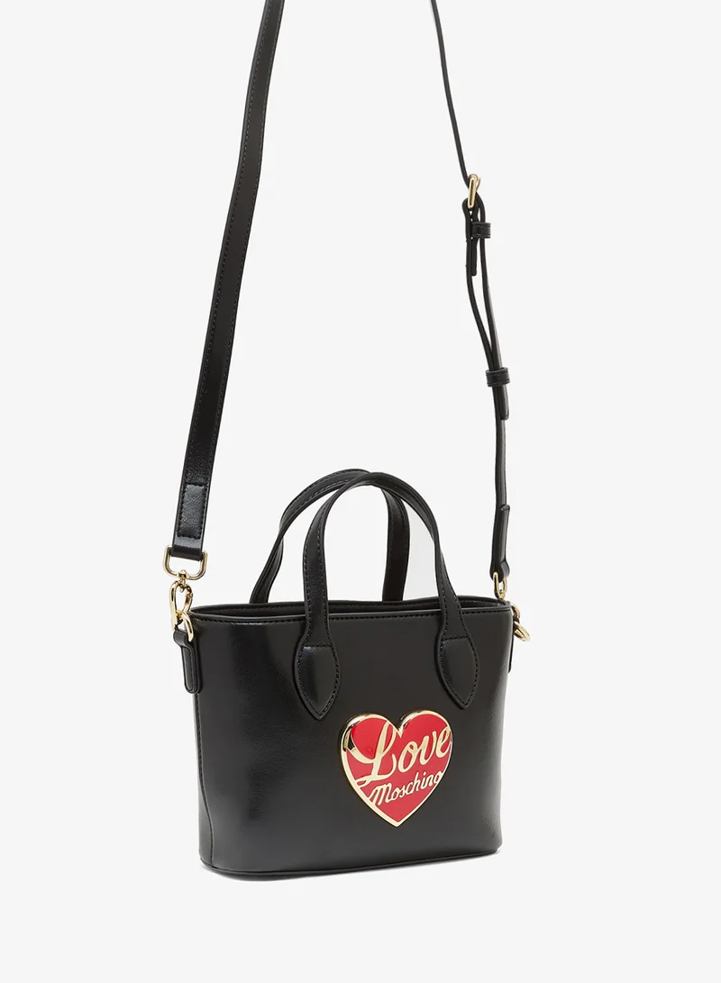لوف موسكينو Logo zip detailed satchel