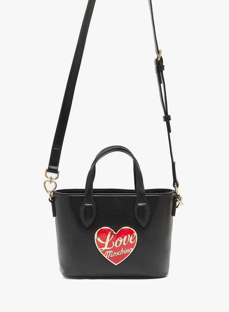 Love Moschino Logo zip detailed satchel