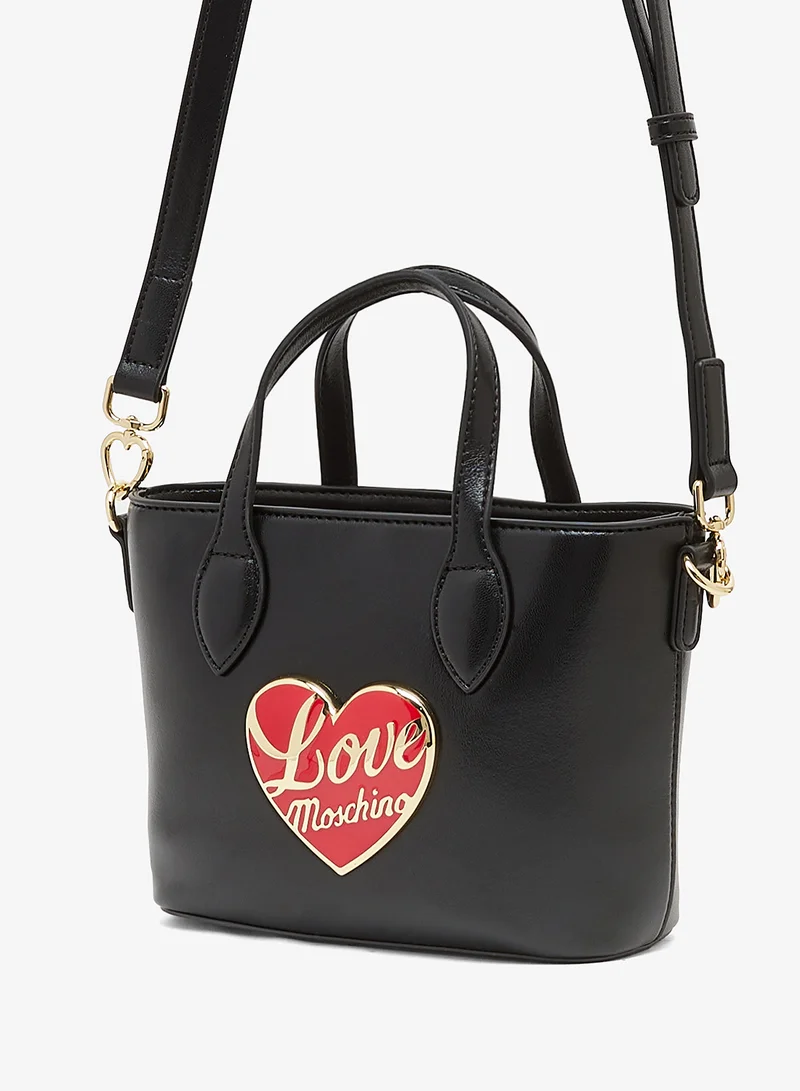 لوف موسكينو Logo zip detailed satchel