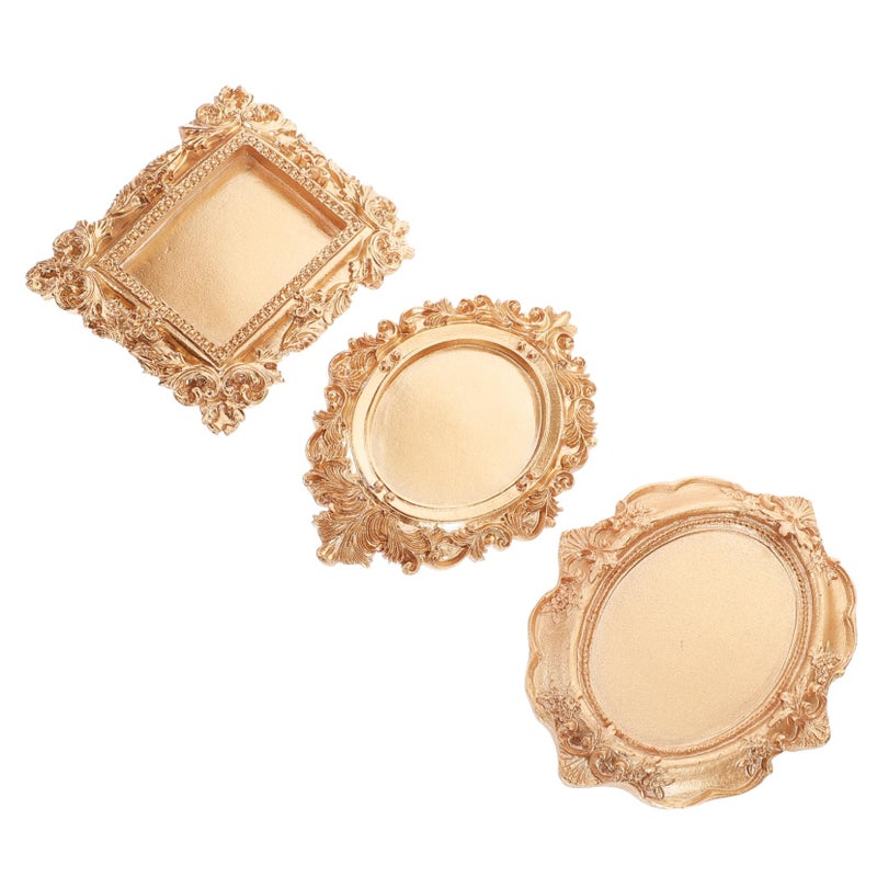 3pcs Victorian Decor Resin Leaf Shaped Jewelry Tray Ring Dish Display Brown - Image 2