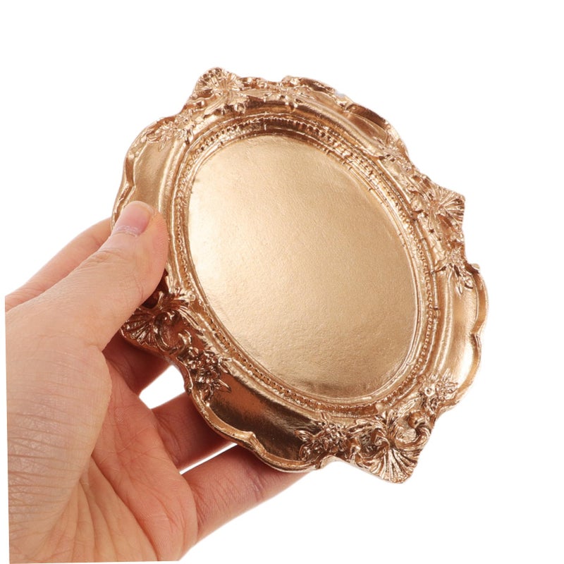 3pcs Victorian Decor Resin Leaf Shaped Jewelry Tray Ring Dish Display Brown - Image 5