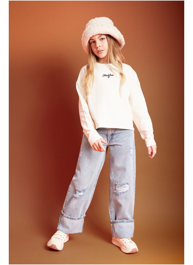 DeFacto - Girl Wide Leg Denim Trousers - Image 1