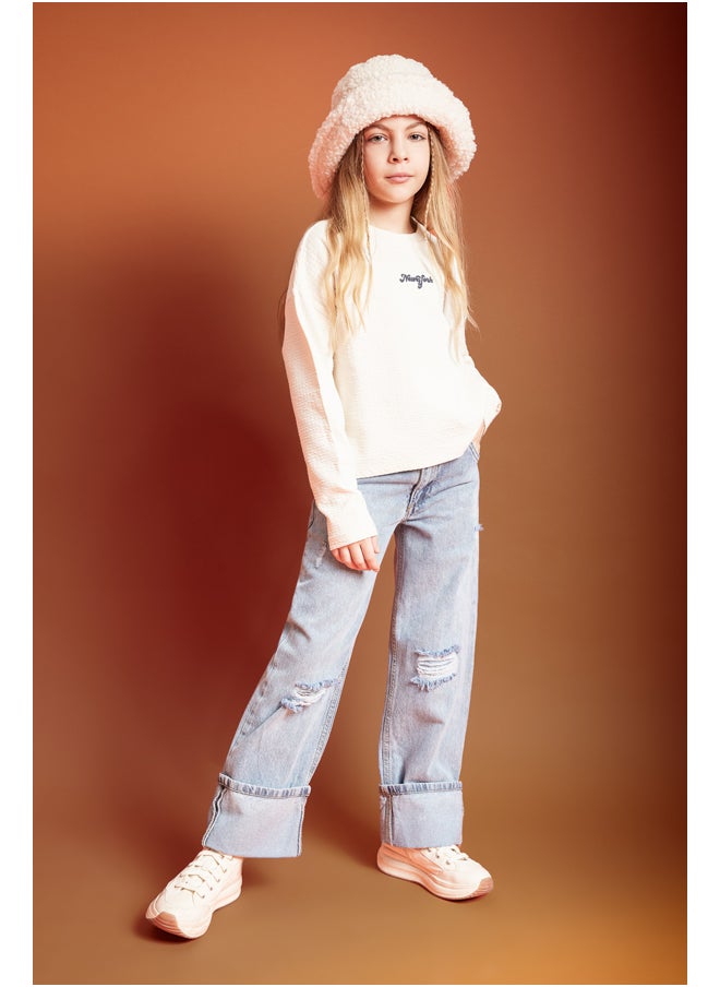 DeFacto - Girl Wide Leg Denim Trousers - Image 1