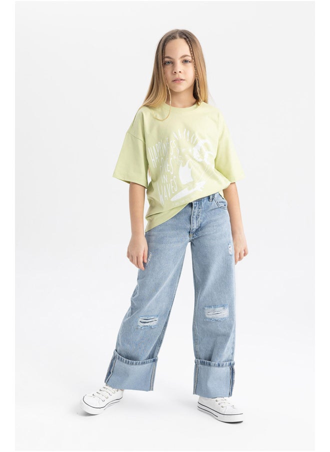 DeFacto - Girl Wide Leg Denim Trousers - Image 1