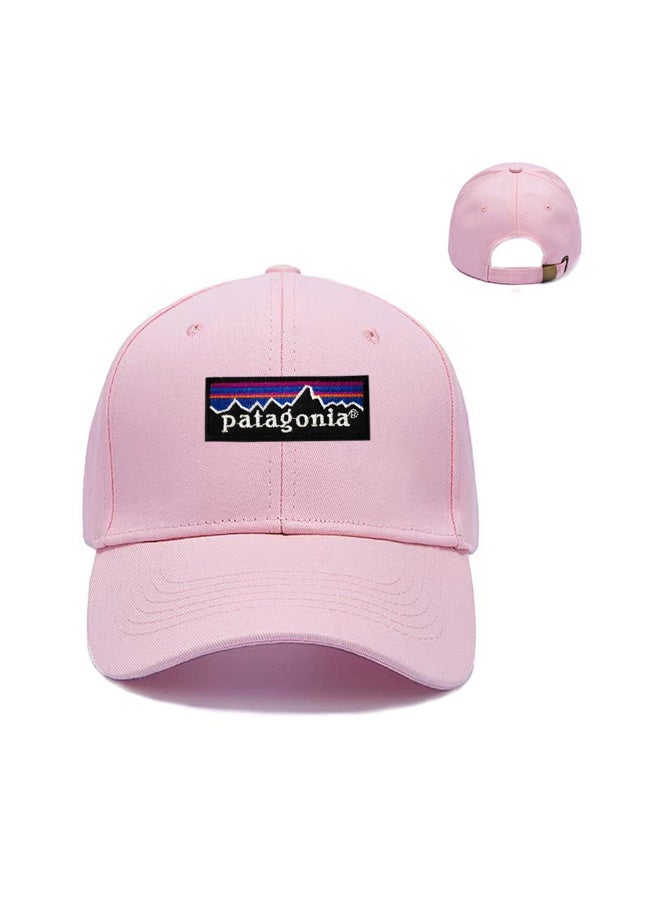 Patagonia Light Pink Colorful Mountain Logo Cotton Baseball Cap