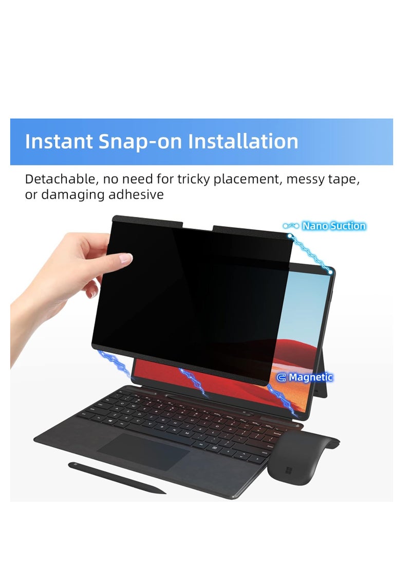 شاشة خصوصية مغناطيسية لجهاز الكمبيوتر المحمول Microsoft Surface 5/4/3/2/1 مقاس 13.5 بوصة، فلتر قابل للإزالة مضاد للتوهج والضوء الأزرق، واقي شاشة خصوصية لجهاز الكمبيوتر المحمول Surface مقاس 13.5 بوصة - Image 3
