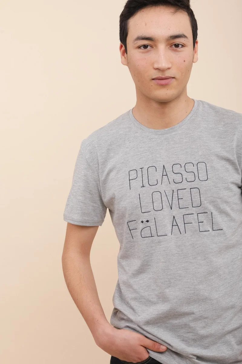 Lyoum Picasso loved Falafel T-Shirt - Grey