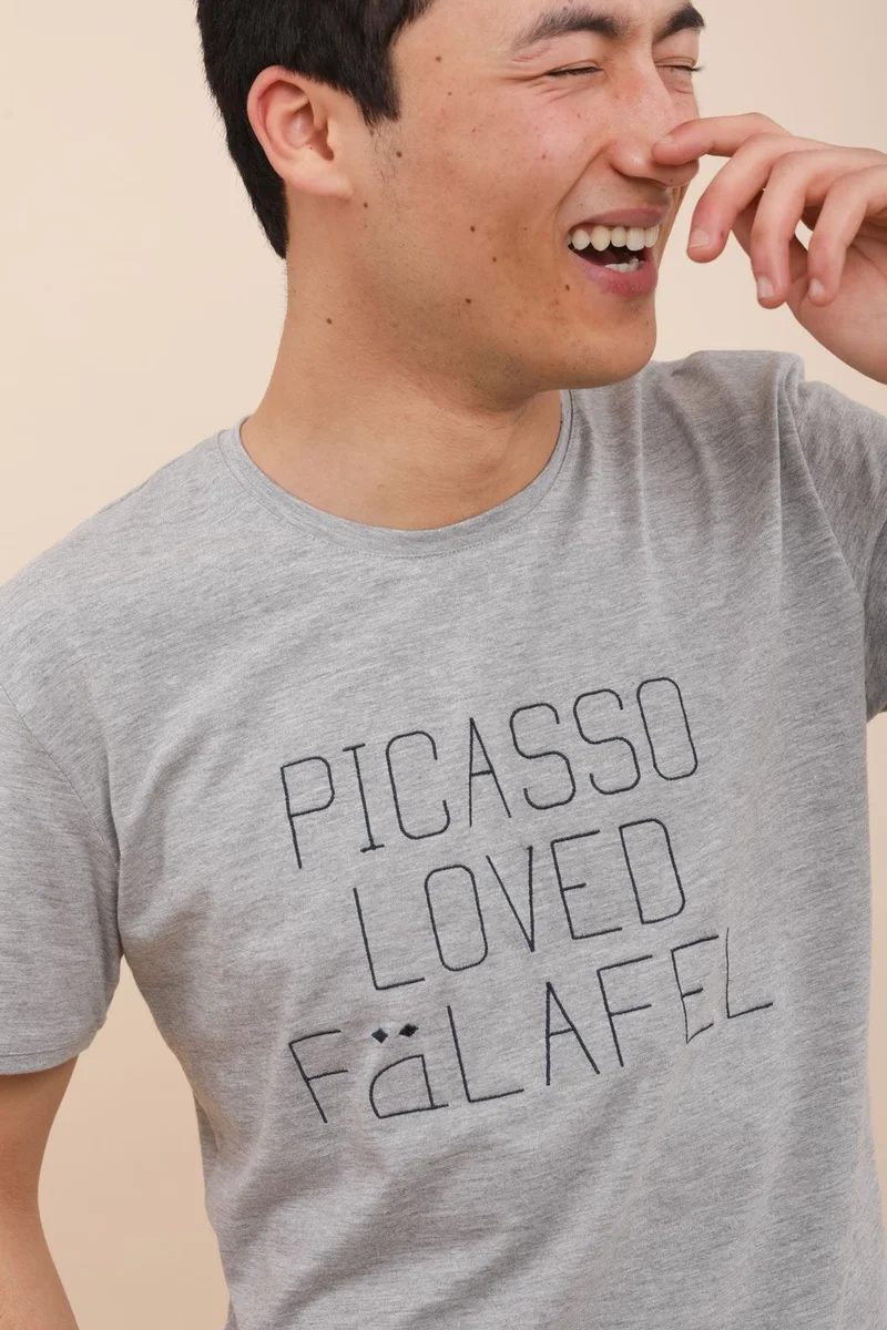 Lyoum Picasso loved Falafel T-Shirt - Grey
