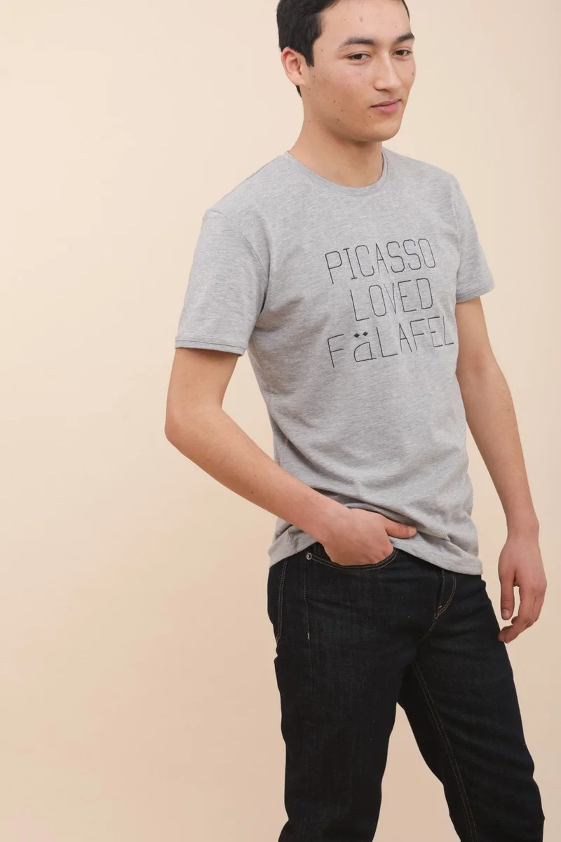 Lyoum Picasso loved Falafel T-Shirt - Grey