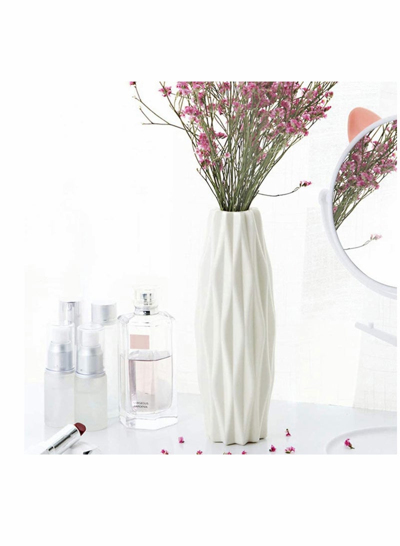 Excefore مزهرية زهور، مزهرية زهرية عصرية زخرفية، لتزيين المنزل، مركزيات غرفة المعيشة والمناسبات، وعاء نبات مزهر للديكور المنزلي والمكتب الأخضر (أبيض) - Image 2