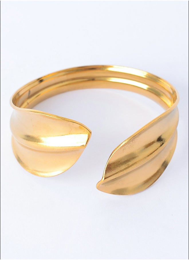 Akher el Ankoud - Antique metal irregular open fold bracelet - Image 1