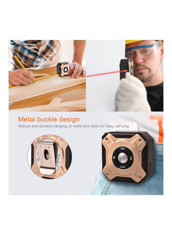 NIBEMINENT 2-In-1 Handheld Electronic Infrared Rangefinder Tape Measure With LCD Display Blue/Silver - Image 2