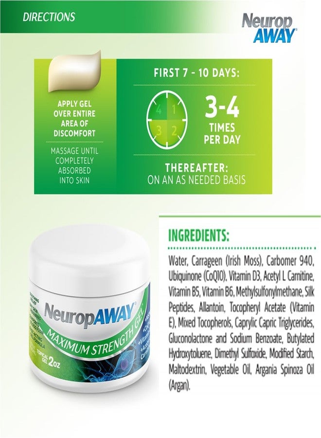 نيوروب أواي جل NeuropAWAY® ذو القوة القصوى، لعلاج انزعاج الأعصاب والحرقان والوخز والخدر، 2 أونصة - Image 4
