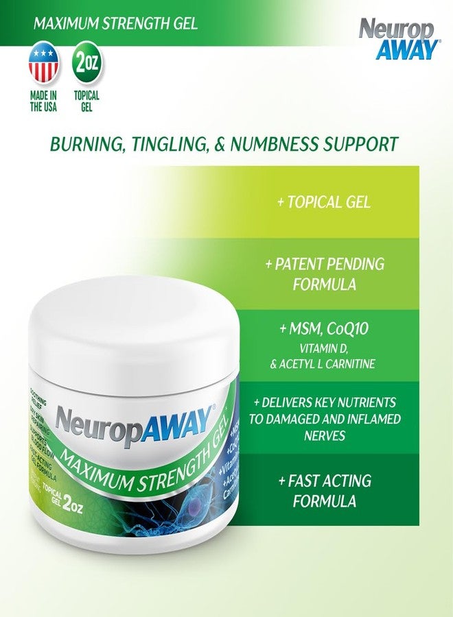 نيوروب أواي جل NeuropAWAY® ذو القوة القصوى، لعلاج انزعاج الأعصاب والحرقان والوخز والخدر، 2 أونصة - Image 2