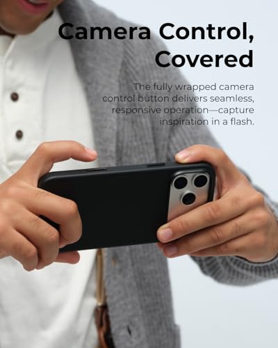 MOFT for iPhone 17 Case- MOVAS Snap Case, MagSafe Compatible, Soft-Touch Vegan Leather, Classic Minimalist Design, Lightweight, Stain-Resistant & Camera Protection, Jet Black - Image 4